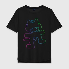 Мужская футболка хлопок Oversize с принтом MONSTERCAT в Кировске, 100% хлопок | свободный крой, круглый ворот, “спинка” длиннее передней части | cat | monster | monster cat | monstercat | кот | монстеркет