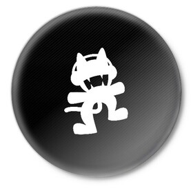 Значок с принтом MONSTERCAT в Кировске,  металл | круглая форма, металлическая застежка в виде булавки | carbon | cat | monster | monster cat | monstercat | карбон | кот | монстеркет