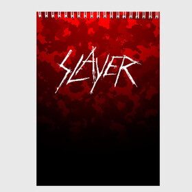 Скетчбук с принтом SLAYER (12) в Кировске, 100% бумага
 | 48 листов, плотность листов — 100 г/м2, плотность картонной обложки — 250 г/м2. Листы скреплены сверху удобной пружинной спиралью | metal | music | rock | slayer | метал | музыка | рок