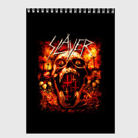 Скетчбук с принтом SLAYER (16) в Кировске, 100% бумага
 | 48 листов, плотность листов — 100 г/м2, плотность картонной обложки — 250 г/м2. Листы скреплены сверху удобной пружинной спиралью | metal | music | rock | slayer | метал | музыка | рок