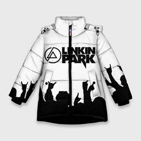 Зимняя куртка для девочек 3D с принтом LINKIN PARK в Кировске, ткань верха — 100% полиэстер; подклад — 100% полиэстер, утеплитель — 100% полиэстер. | длина ниже бедра, удлиненная спинка, воротник стойка и отстегивающийся капюшон. Есть боковые карманы с листочкой на кнопках, утяжки по низу изделия и внутренний карман на молнии. 

Предусмотрены светоотражающий принт на спинке, радужный светоотражающий элемент на пуллере молнии и на резинке для утяжки. | chester bennington | linkin park | mike shinoda | линкин парк