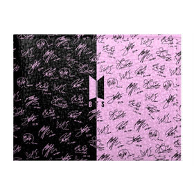 Обложка для студенческого билета с принтом BTS АВТОГРАФЫ в Кировске, натуральная кожа | Размер: 11*8 см; Печать на всей внешней стороне | bangtan boys | bt21 | bts | бтс