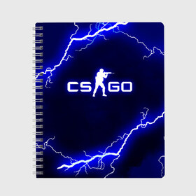 Тетрадь с принтом CS GO LIGHTNING STYLE в Кировске, 100% бумага | 48 листов, плотность листов — 60 г/м2, плотность картонной обложки — 250 г/м2. Листы скреплены сбоку удобной пружинной спиралью. Уголки страниц и обложки скругленные. Цвет линий — светло-серый
 | Тематика изображения на принте: astralis | awp | counter strike | cs go | cs go global offensive | faze clan | hyper beast | team liquid | thunder | астралис | молнии | тим ликвид | фейз клан | хайпер бист | шторм