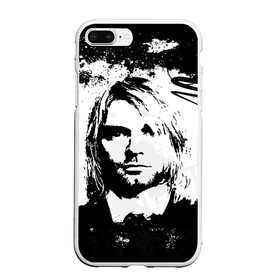 Чехол для iPhone 7Plus/8 Plus матовый с принтом Kurt Cobain в Кировске, Силикон | Область печати: задняя сторона чехла, без боковых панелей | bleach | blew | cobain | dave | geffen | hormoaning | in utero | incesticide | krist | kurt | nevermind | nirvana | novoselic | rock | vevo | геффен | курт кобейн | нирвана | рок