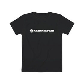 Детская футболка хлопок с принтом RAMMSTEIN (НА СПИНЕ) в Кировске, 100% хлопок | круглый вырез горловины, полуприлегающий силуэт, длина до линии бедер | rammstein | рамштайн