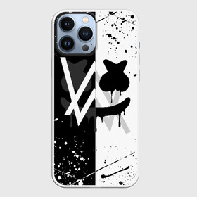 Чехол для iPhone 13 Pro Max с принтом ALAN WALKER x MARSHMELLO в Кировске,  |  | Тематика изображения на принте: alan walker | aw | electro | electro music | marshmello | music | алан уокер | маршмелло | музыка | музыкант | электро | электронная музыка