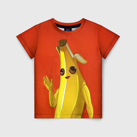 Детская футболка 3D с принтом Banana в Кировске, 100% гипоаллергенный полиэфир | прямой крой, круглый вырез горловины, длина до линии бедер, чуть спущенное плечо, ткань немного тянется | Тематика изображения на принте: epic | fortnite | банан | фортнайт | эпик