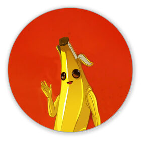 Коврик для мышки круглый с принтом Banana в Кировске, резина и полиэстер | круглая форма, изображение наносится на всю лицевую часть | epic | fortnite | банан | фортнайт | эпик