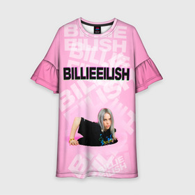 Детское платье 3D с принтом Billie Eilish в Кировске, 100% полиэстер | прямой силуэт, чуть расширенный к низу. Круглая горловина, на рукавах — воланы | Тематика изображения на принте: ayelish | bad guy | bellyache | bilie eilish | bilie elish | billie | billie eilish | eilish | electronic | elish | music | билли айлиш | эйлиш | элиш