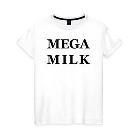 Женская футболка хлопок с принтом mega milk в Кировске, 100% хлопок | прямой крой, круглый вырез горловины, длина до линии бедер, слегка спущенное плечо | ahegao | anime | mega milk | mega milk манга