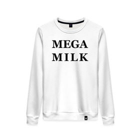 Женский свитшот хлопок с принтом mega milk в Кировске, 100% хлопок | прямой крой, круглый вырез, на манжетах и по низу широкая трикотажная резинка  | Тематика изображения на принте: ahegao | anime | mega milk | mega milk манга