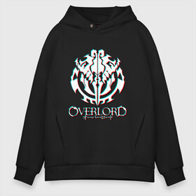 Мужское худи Oversize хлопок с принтом Overlord Glitch в Кировске, френч-терри — 70% хлопок, 30% полиэстер. Мягкий теплый начес внутри —100% хлопок | боковые карманы, эластичные манжеты и нижняя кромка, капюшон на магнитной кнопке | Тематика изображения на принте: overlord | аниме | лого | логотип | оверлорд | сериал