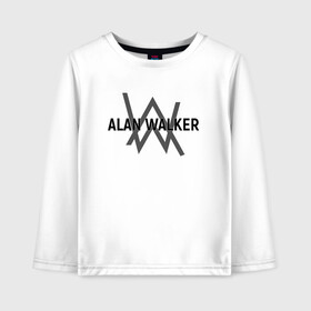 Детский лонгслив хлопок с принтом ALAN WALKER в Кировске, 100% хлопок | круглый вырез горловины, полуприлегающий силуэт, длина до линии бедер | alan walker | dj | dj walkzz | faded | music | алан уокер | диджей | дип хаус | клубная | клубняк | музыка | электро хаус