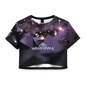 Женская футболка Cropp-top с принтом Warframe в Кировске, 100% полиэстер | круглая горловина, длина футболки до линии талии, рукава с отворотами | digital extremes | excalibur | nyx | saryn | space | warframe | варфрэйм | космос | шутер
