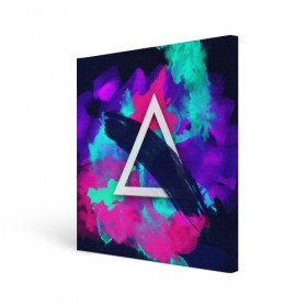 Холст квадратный с принтом COLOR TRIANGLE в Кировске, 100% ПВХ |  | bright | colorful | cool | disco | music | music lover | retro | speaker | tape recorder | technique | vintage | винтаж | динамик | диско | магнитофон | меломан | музыка | неон | разноцветный | ретро | техника