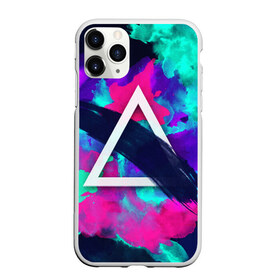 Чехол для iPhone 11 Pro матовый с принтом COLOR TRIANGLE в Кировске, Силикон |  | bright | colorful | cool | disco | music | music lover | retro | speaker | tape recorder | technique | vintage | винтаж | динамик | диско | магнитофон | меломан | музыка | неон | разноцветный | ретро | техника