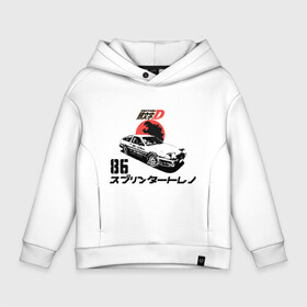 Детское худи Oversize хлопок с принтом Initial D Хачироку в Кировске, френч-терри — 70% хлопок, 30% полиэстер. Мягкий теплый начес внутри —100% хлопок | боковые карманы, эластичные манжеты и нижняя кромка, капюшон на магнитной кнопке | drift | hachiroku | initial d | touge | тогэ | хачироку