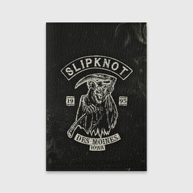 Обложка для паспорта матовая кожа с принтом Slipknot в Кировске, натуральная матовая кожа | размер 19,3 х 13,7 см; прозрачные пластиковые крепления | 