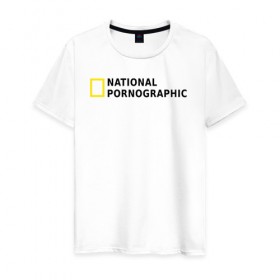 Мужская футболка хлопок с принтом Nation Pornographic в Кировске, 100% хлопок | прямой крой, круглый вырез горловины, длина до линии бедер, слегка спущенное плечо. | Тематика изображения на принте: nation