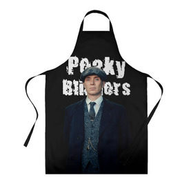 Фартук 3D с принтом Peaky Blinders в Кировске, 100% полиэстер | общий размер — 65 х 85 см, ширина нагрудника — 26 см, горловина — 53 см, длина завязок — 54 см, общий обхват в поясе — 173 см. Принт на завязках и на горловине наносится с двух сторон, на основной части фартука — только с внешней стороны | peaky blinders | острые козырьки | сериал