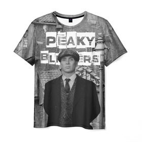 Мужская футболка 3D с принтом Peaky Blinders в Кировске, 100% полиэфир | прямой крой, круглый вырез горловины, длина до линии бедер | peaky blinders | острые козырьки | сериал