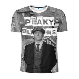 Мужская футболка 3D спортивная с принтом Peaky Blinders в Кировске, 100% полиэстер с улучшенными характеристиками | приталенный силуэт, круглая горловина, широкие плечи, сужается к линии бедра | peaky blinders | острые козырьки | сериал