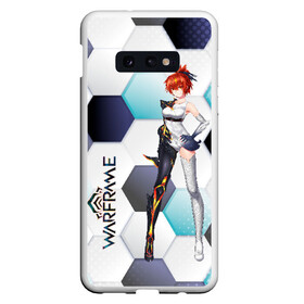 Чехол для Samsung S10E с принтом Warframe girl anime в Кировске, Силикон | Область печати: задняя сторона чехла, без боковых панелей | Тематика изображения на принте: digital extremes | excalibur | nyx | saryn | space | warframe | варфрэйм | космос | шутер