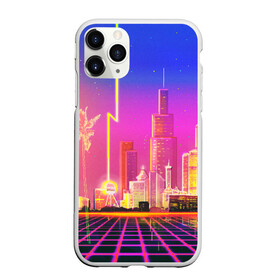 Чехол для iPhone 11 Pro Max матовый с принтом КИБЕР ГОРОД в Кировске, Силикон |  | bright | colorful | cool | disco | music | music lover | retro | speaker | tape recorder | technique | vintage | винтаж | динамик | диско | магнитофон | меломан | музыка | неон | разноцветный | ретро | техника