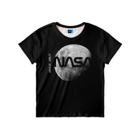 Детская футболка 3D с принтом Nasa Apollo 16 в Кировске, 100% гипоаллергенный полиэфир | прямой крой, круглый вырез горловины, длина до линии бедер, чуть спущенное плечо, ткань немного тянется | apollo 16 | apolo 16 | nasa | аполлон 16 | аполон 16 | наса | насса