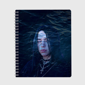 Тетрадь с принтом Billie Eilish Ocean Eyes в Кировске, 100% бумага | 48 листов, плотность листов — 60 г/м2, плотность картонной обложки — 250 г/м2. Листы скреплены сбоку удобной пружинной спиралью. Уголки страниц и обложки скругленные. Цвет линий — светло-серый
 | bad guy | billie eilish | билли айлиш | эйлиш