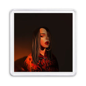 Магнит 55*55 с принтом Billie Eilish в Кировске, Пластик | Размер: 65*65 мм; Размер печати: 55*55 мм | bad guy | billie eilish | билли айлиш | эйлиш