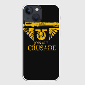 Чехол для iPhone 13 mini с принтом JOIN OUR CRUSADE | КРЕСТОВЫЙ ПОХОД в Кировске,  |  | 40000 | 40k | chaos | dawn of war | fantasy | imperium | marines | orks | soulstorm | space | вархаммер | ваха | дов | ересь хоруса | император | империум | орки | примархи | хаос