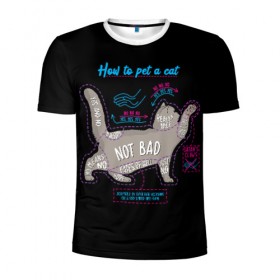 Мужская футболка 3D спортивная с принтом Как погладить кошку в Кировске, 100% полиэстер с улучшенными характеристиками | приталенный силуэт, круглая горловина, широкие плечи, сужается к линии бедра | animal | cat | cats | гладить | животные | кот | котик | коты | котэ | кошачий язык | кошка | кошки
