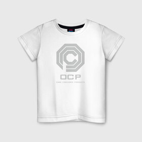 Детская футболка хлопок с принтом OCP в Кировске, 100% хлопок | круглый вырез горловины, полуприлегающий силуэт, длина до линии бедер | omni consumer products | алекс мёрфи | робокоп. детройт