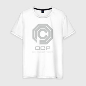 Мужская футболка хлопок с принтом OCP в Кировске, 100% хлопок | прямой крой, круглый вырез горловины, длина до линии бедер, слегка спущенное плечо. | omni consumer products | алекс мёрфи | робокоп. детройт