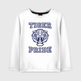 Детский лонгслив хлопок с принтом Tiger pride в Кировске, 100% хлопок | круглый вырез горловины, полуприлегающий силуэт, длина до линии бедер | 13 reasons why | 13 причин почему | netflix | алекс | брайс уокер | джастин фоули | джессика дэвис | зак | клэй дженсен | нетфликс | тайлер доун | тони падилья | ханна бейкер