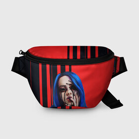 Поясная сумка 3D с принтом Billie Eilish в Кировске, 100% полиэстер | плотная ткань, ремень с регулируемой длиной, внутри несколько карманов для мелочей, основное отделение и карман с обратной стороны сумки застегиваются на молнию | bad guy | billie eilish | билли айлиш | эйлиш