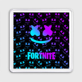 Магнит 55*55 с принтом FORTNITE x MARSHMELLO NEON  в Кировске, Пластик | Размер: 65*65 мм; Размер печати: 55*55 мм | Тематика изображения на принте: 2019 | armor | armour | cybersport | esport | fortnite | game | llama | logo | броня | игра | киберспорт | лама | фиолетовый | фирменные цвета | фортнайт