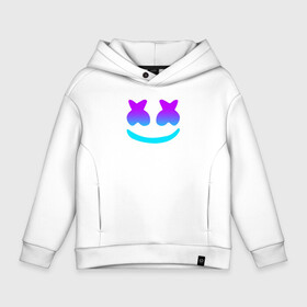 Детское худи Oversize хлопок с принтом MARSHMELLO в Кировске, френч-терри — 70% хлопок, 30% полиэстер. Мягкий теплый начес внутри —100% хлопок | боковые карманы, эластичные манжеты и нижняя кромка, капюшон на магнитной кнопке | Тематика изображения на принте: america | dj | marshmello | usa | америка | маршмелло