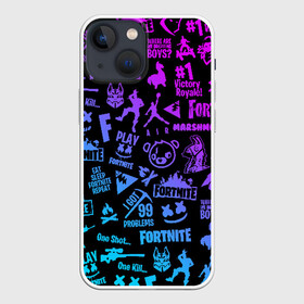 Чехол для iPhone 13 mini с принтом FORTNITE NEON | ФОРТНАЙТ НЕОН в Кировске,  |  | fortnite | fortnite 2 | fortnite x маршмелло | ikonik | marshmello | ninja | ninja streamer | иконик | ниндзя | фортнайт | фортнайт 2 | фортнайт глава 2