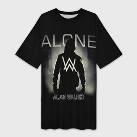 Платье-футболка 3D с принтом Alan Walker в Кировске,  |  | alan | alone | darkside | different | dj | faded | house | k 391 | live | music | olav | remix | techno | walker | walkers | walkzz | world | алан | диджей | техно | уокер