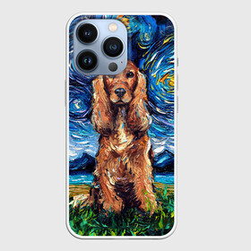 Чехол для iPhone 13 Pro с принтом Кокер спаниель (Van Gogh style в Кировске,  |  | Тематика изображения на принте: gogh | van | vincent | willem | ван | винсент | гог | кокер | пёс | постимпрессионизм | собака | спаниель | художник