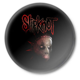 Значок с принтом Slipknot Jay в Кировске,  металл | круглая форма, металлическая застежка в виде булавки | band | creepy | drum | drummer | jay | mask | metal | rock | scary | slipknot | слипкнот