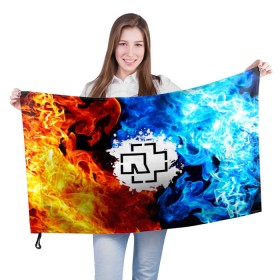 Флаг 3D с принтом RAMMSTEIN в Кировске, 100% полиэстер | плотность ткани — 95 г/м2, размер — 67 х 109 см. Принт наносится с одной стороны | lindemann | rammstein | рамштайн | тилль линдеманн