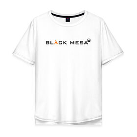 Мужская футболка хлопок Oversize с принтом HALF-LIFE BLACK MESA в Кировске, 100% хлопок | свободный крой, круглый ворот, “спинка” длиннее передней части | 