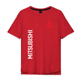 Мужская футболка хлопок Oversize с принтом MITSUBISHI в Кировске, 100% хлопок | свободный крой, круглый ворот, “спинка” длиннее передней части | mitsubishi | sport | митсубиси | митсубиши | спорт