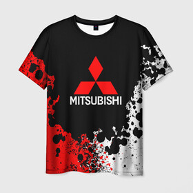 Мужская футболка 3D с принтом MITSUBISHI в Кировске, 100% полиэфир | прямой крой, круглый вырез горловины, длина до линии бедер | mitsubishi | sport | митсубиси | митсубиши | спорт