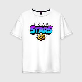 Женская футболка хлопок Oversize с принтом BRAWL STARS в Кировске, 100% хлопок | свободный крой, круглый ворот, спущенный рукав, длина до линии бедер
 | brawl stars | bull | colt | games | leon | stars | берли | бо | брок | джесси | динамайк | дэррил | игры | кольт | леон | нита | пайпер | пенни | поко | пэм | рикошет | спайк | тара | фрэнк | шелли | эль примо