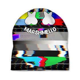 Шапка 3D с принтом MARSHMELLO в Кировске, 100% полиэстер | универсальный размер, печать по всей поверхности изделия | christopher comstock | dj | marshmello | music | диджей | клубная музыка | клубняк | крис комсток | маршмеллоу | музыка