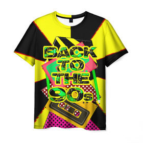 Мужская футболка 3D с принтом Back to the 90 в Кировске, 100% полиэфир | прямой крой, круглый вырез горловины, длина до линии бедер | 90е | back | back to the 90 | retro | ретро